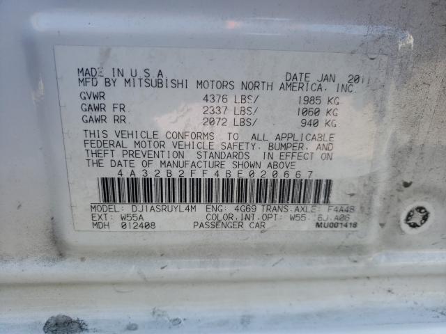 2011 MITSUBISHI GALANT FE 4A32B2FF4BE020667