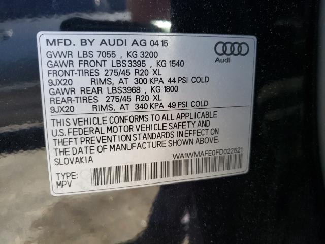 2015 AUDI Q7 TDI PRE WA1WMAFE0FD022521