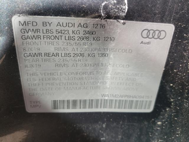 VIN WA1M2AFP8HA094151 2017 Audi Q5, Premium Plus no.10