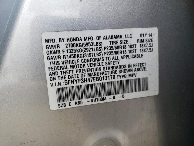 2014 HONDA PILOT EX 5FNYF3H47EB013170