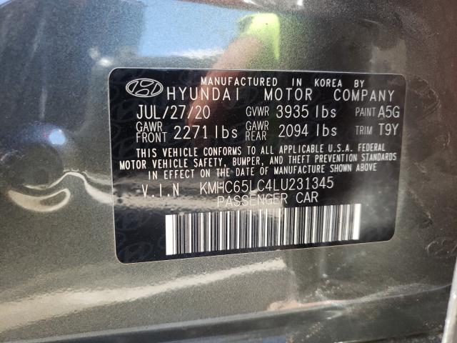 2020 HYUNDAI IONIQ BLUE KMHC65LC4LU231345