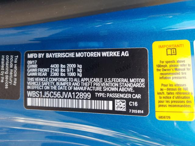 2018 BMW M2 WBS1J5C56JVA12899