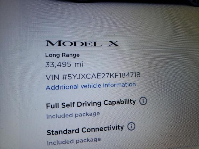 2019 TESLA MODEL X 5YJXCAE27KF184718