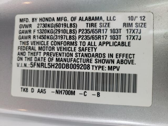 2013 HONDA ODYSSEY LX 5FNRL5H20DB009208