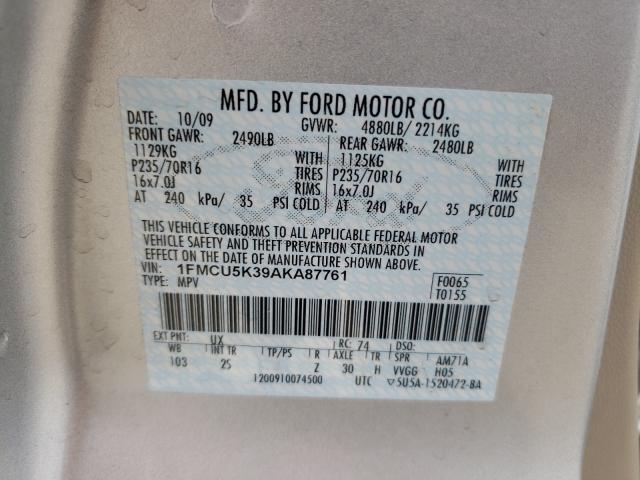 2010 FORD ESCAPE HYB 1FMCU5K39AKA87761
