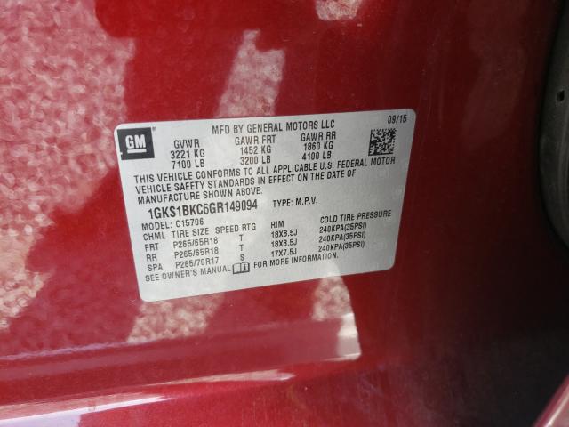 2016 GMC YUKON SLT 1GKS1BKC6GR149094