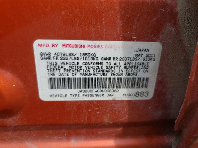 2011 MITSUBISHI LANCER GTS JA32U8FW6BU036082