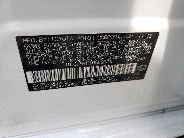 2016 LEXUS LS 460 JTHCL5EF1G5026181