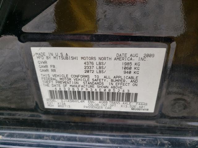 2010 MITSUBISHI GALANT ES 4A32B3FF3AE005243