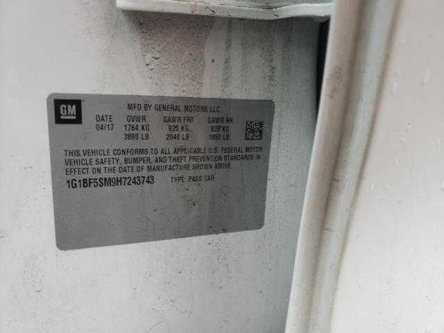 2017 CHEVROLET CRUZE PREM 1G1BF5SM9H7243743