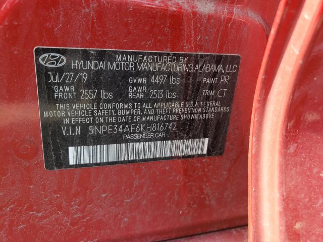 2019 HYUNDAI SONATA LIM 5NPE34AF6KH816742