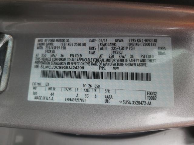 2016 LINCOLN MKC RESERV 5LMCJ3C99GUJ24298