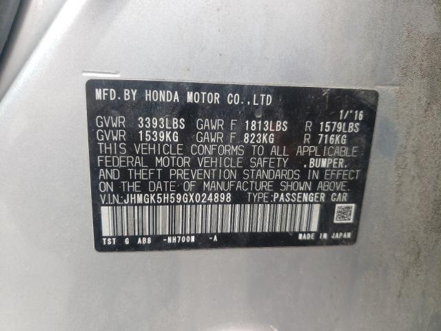 2016 HONDA FIT LX JHMGK5H59GX024898