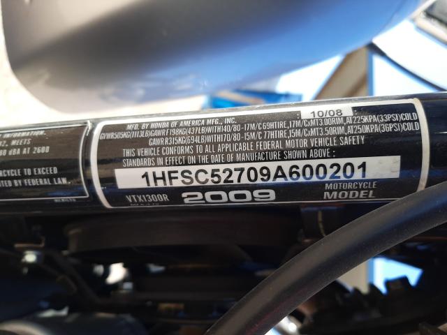 2009 HONDA VTX1300 R 1HFSC52709A600201