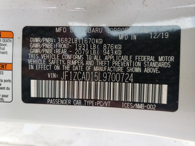 2020 SUBARU BRZ TS JF1ZCAD15L9700724