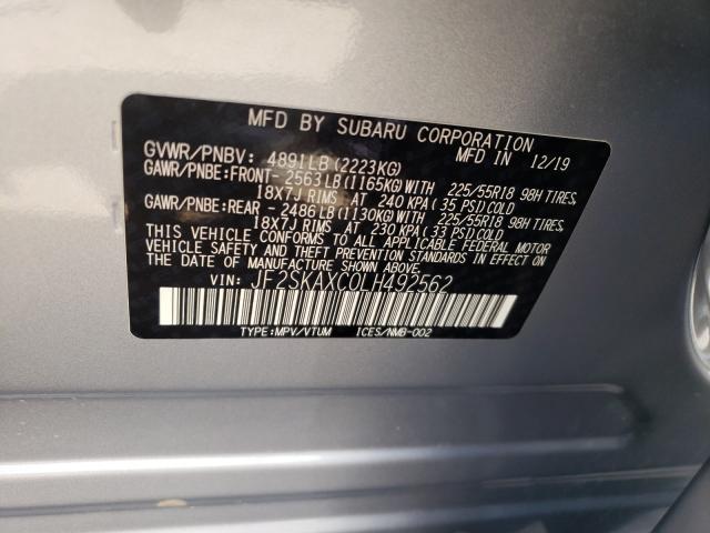 2020 SUBARU FORESTER T JF2SKAXC0LH492562