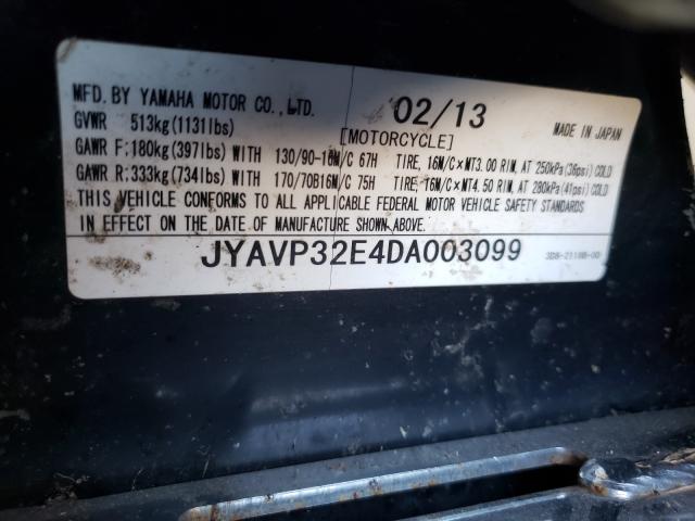 2013 YAMAHA XVS1300 CT JYAVP32E4DA003099