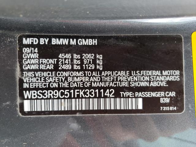 2015 BMW M4 WBS3R9C51FK331142