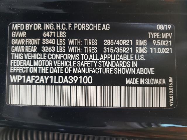 2020 PORSCHE CAYENNE TU WP1AF2AY1LDA39100