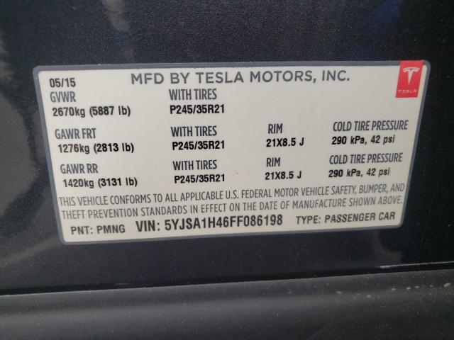 2015 TESLA MODEL S P8 5YJSA1H46FF086198