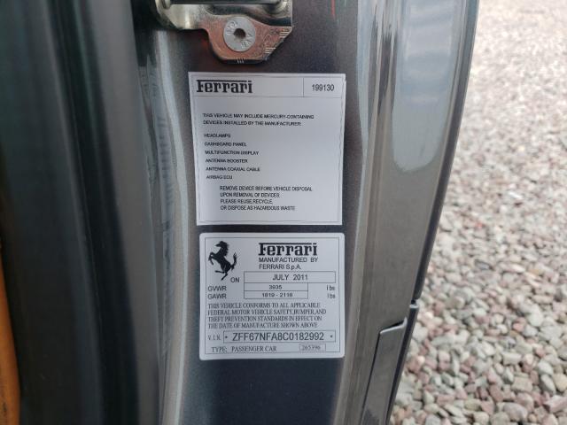 2012 FERRARI 458 ITALIA ZFF67NFA8C0182992