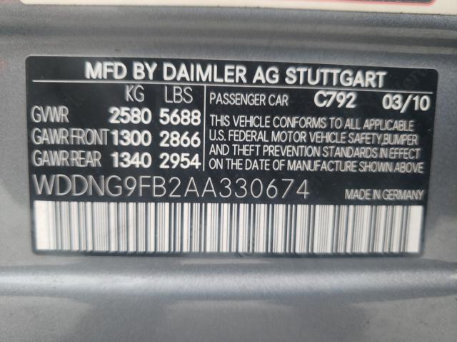 2010 MERCEDES-BENZ S 400 WDDNG9FB2AA330674