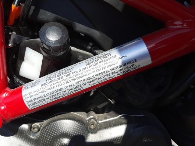 2020 DUCATI HYPERMOTAR ZDMBAJDT9LB004657