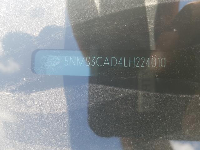 2020 HYUNDAI SANTA FE 5NMS3CAD4LH224010