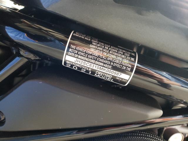 2021 HONDA CMX1100 D JH2SC8310MK000987