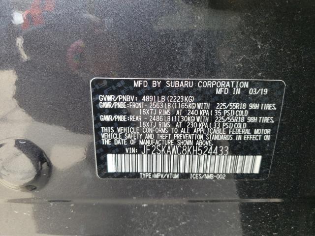 2019 SUBARU FORESTER T JF2SKAWC8KH524433