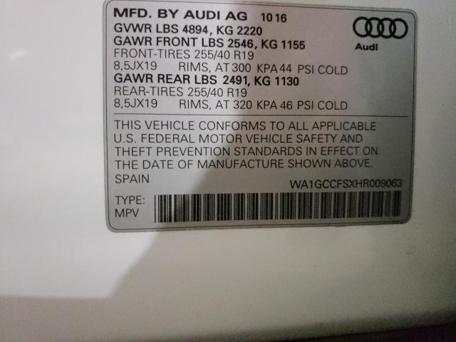 2017 AUDI Q3 PRESTIG WA1GCCFSXHR009063