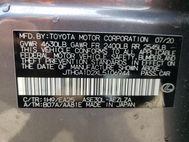 2020 LEXUS IS300 JTHGA1D2XL5106944