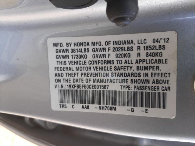 2012 HONDA CIVIC NATU 19XFB5F50CE001567