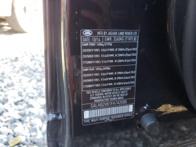 2015 LAND ROVER LR4 SALAB2V61FA742099