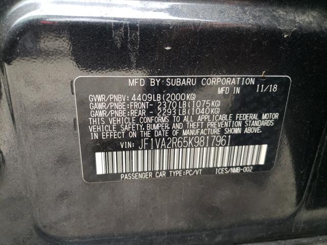 2019 SUBARU WRX STI JF1VA2R65K9817961