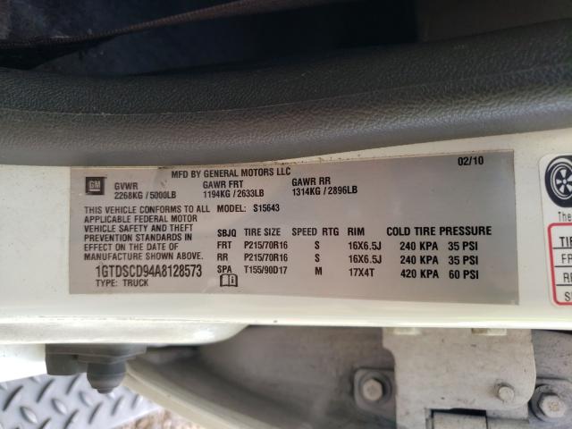 2010 GMC CANYON SLE 1GTDSCD94A8128573