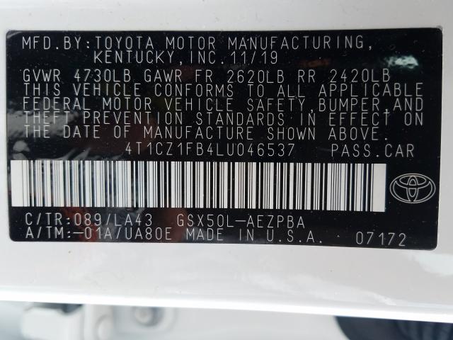 2020 TOYOTA AVALON LIM 4T1CZ1FB4LU046537