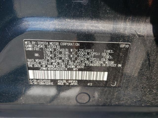 2010 TOYOTA RAV4 JTMKF4DV0A5024274