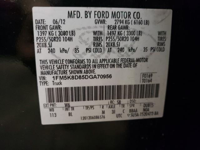 2013 FORD EXP XLT 1FM5K8D85DGA70956