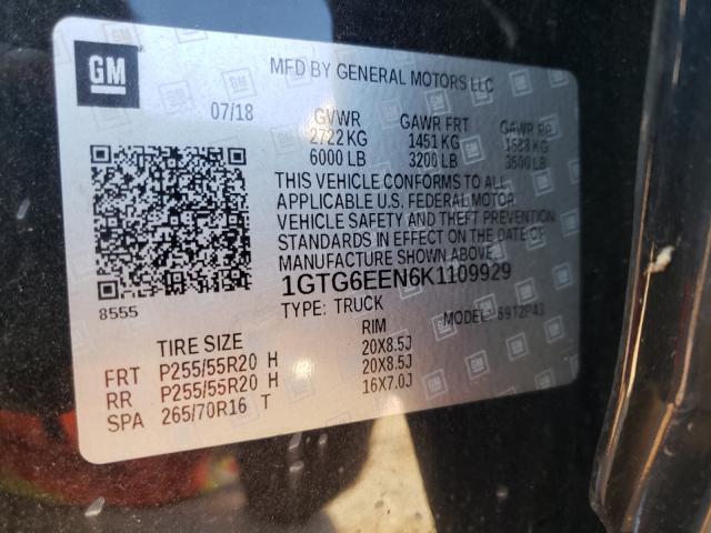 2019 GMC CANYON DEN 1GTG6EEN6K1109929