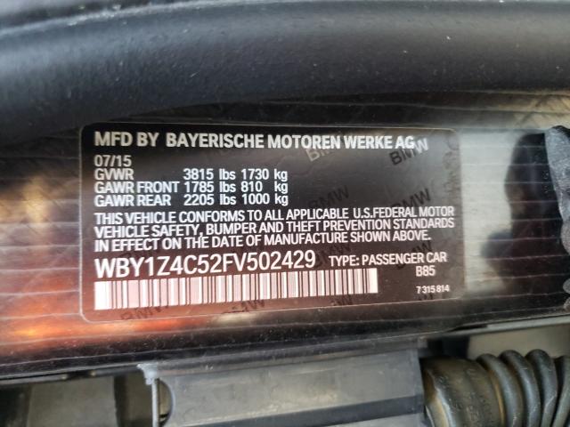 2015 BMW I3 REX WBY1Z4C52FV502429