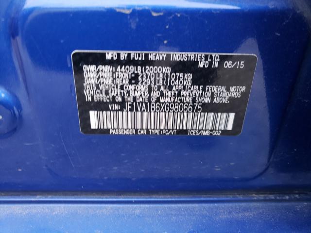 2016 SUBARU WRX JF1VA1B6XG9806675