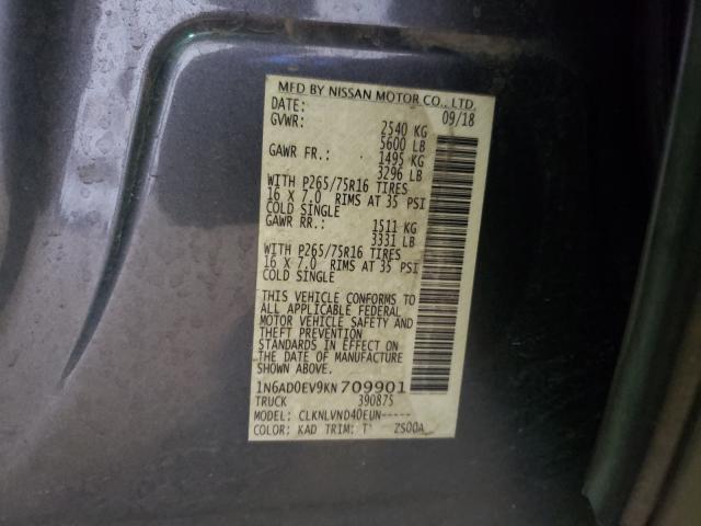 2019 NISSAN FRONTIER 1N6AD0EV9KN709901