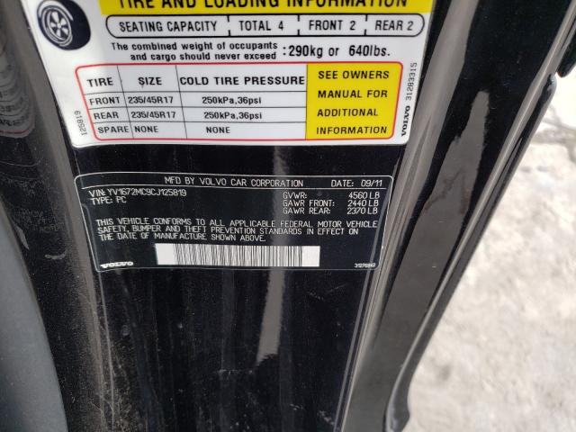 2012 VOLVO C70 T5 YV1672MC9CJ125819