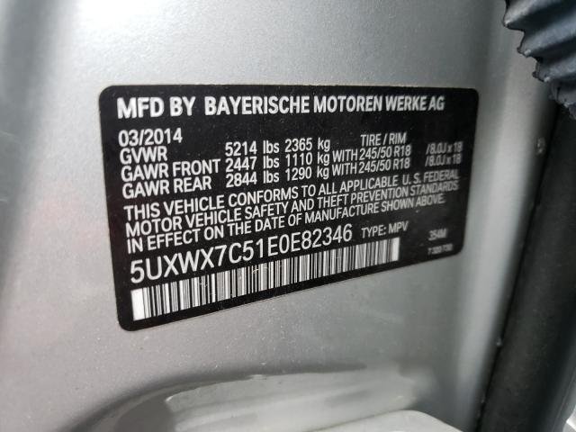 2014 BMW X3 XDRIVE3 5UXWX7C51E0E82346