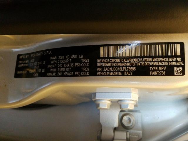 2020 JEEP RENEGADE T ZACNJBC16LPL78595