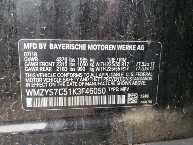 2019 MINI COOPER COU WMZYS7C51K3F46050