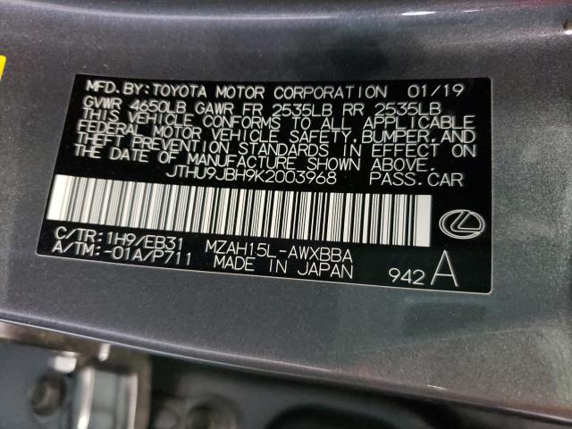 2019 LEXUS UX 250H JTHU9JBH9K2003968