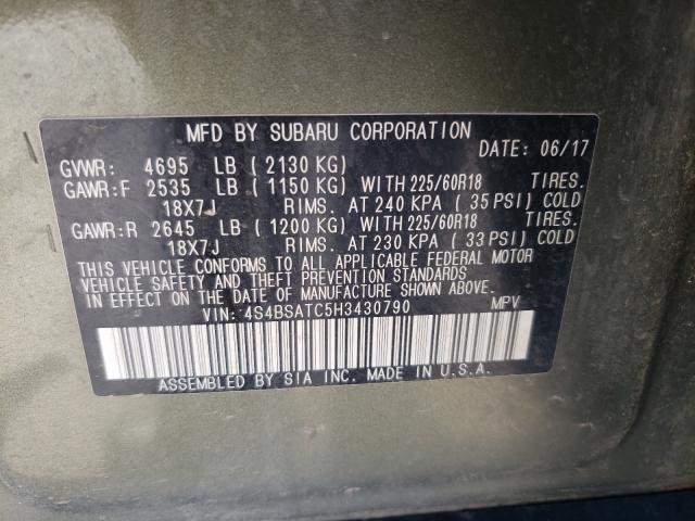 2017 SUBARU OUTBACK TO 4S4BSATC5H3430790