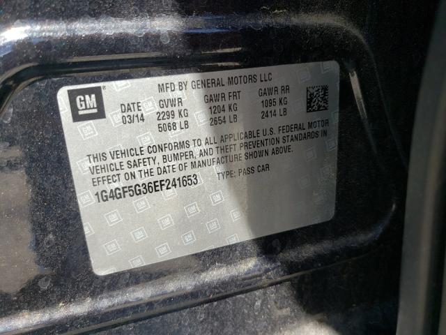 2014 BUICK LACROSSE T 1G4GF5G36EF241653